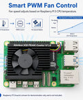 Keep Your Rig Ice Cold On Raspberry Pi Five Boards With This Quiet Active Cooler Featuring A Slim Aluminum Heatsink And Pre Applied Thermal Pads For Steady Chill On Four And Eight Gigabyte Sets During Heavy Computing Grinds with PWM fan control.