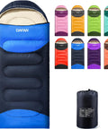 Go-To Lightweight 3-Season Sleeping Bag For Adults With Waterproof Shell Packable Backpacking Gear, various colors and compression sack
