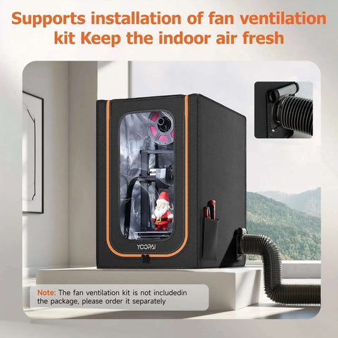 Installed Lit LED Lighted 3D Printer Enclosure with fireproof dustproof tent and temperature control for Ender 3 series models