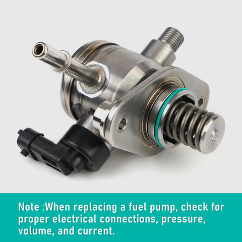 High Pressure Fuel Pump EP1028 For 2010 To 2017 2 4L GMC Terrain Chevy Equinox Captiva Malibu Orlando Buick Lacrosse Verano Regal Replacement With OE Numbers 12639694 12633423 12641847 HP1640, showing detailed view of connections and outlet.