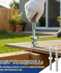 Three Eighths Inch By Three And A Half Inch Carriage Bolt Kit With Beefy Heavy Duty Build Includes 30 Carriage Bolts 30 Flat Washers And 30 Hex Nuts For Exterior Decks Gazebos Pergolas And Other Tough Outdoor Projects installed on wood deck