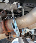 304 Stainless Steel Exhaust Hanger 3 Inch 2 Pack Muffler Support installed on underbody car exhaust pipe