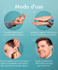 Instructional image showing how to use Moldable Silicone Ear Plugs 28dB Noise Reduction For Sleeping Swimming And Concentrating Comfy Snoring Solution Soft And Flexible For All Day Use Reusable 12 Pack.
