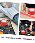Red roll of Heavy Duty Outdoor Seam Tape For Plumbing Leaks And Weatherproofing Sealant Duct Tape Repair Tape for appliances shown in tool kit.
