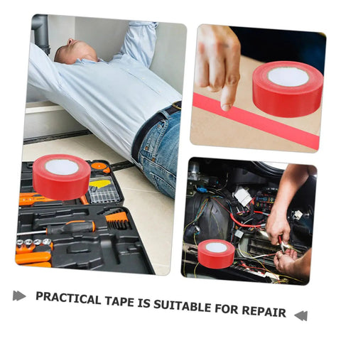 Red roll of Heavy Duty Outdoor Seam Tape For Plumbing Leaks And Weatherproofing Sealant Duct Tape Repair Tape for appliances shown in tool kit.