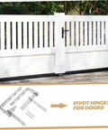 Heavy Duty Stainless Steel Pivot Hinges With Auto Close for hidden sliding doors and concealed bookcases, shown with gate.