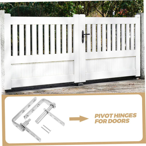 Heavy Duty Stainless Steel Pivot Hinges With Auto Close for hidden sliding doors and concealed bookcases, shown with gate.