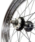 Fat Bike Front Wheel 20/26 X 4.0 With 36H Aluminum Rim, 135mm QR Disc Hub, close-up of spokes and hub, suitable for all terrain