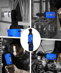 Cordless 12V 3/8 Inch Ratchet Wrench Kit With Dual 1500mAh Batteries, LED Work Light, 7 Sockets And Charger in various uses