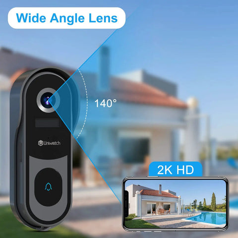 2K Wireless Video Doorbell Camera With Real Time Alerts 2 Way Audio Battery Powered Cloud And SD Storage Infrared Vision