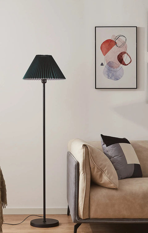 Must Have Black Pole Floor Lamp With Adjustable Height And Dark Green Shade, Metal Base, LED Bulb Included, 44 to 59 Inch Tall Standing Light