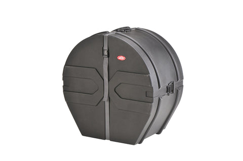 Built Like A Tank 16 X 30 Marching Bass Drum Case With Thick Cushioned Lining And Stackable Frame side view with straps.