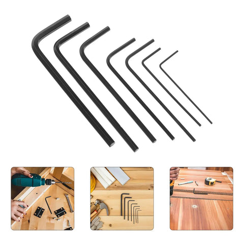 Cool 7pcs Mini Metric Hex Key Set 0.7mm To 3.0mm, Sturdy L Shaped Small Metal Wrench Kit For Furniture Build And DIY Repairs That Rock, black steel hex keys