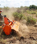 45 Inch Rotary Tiller Attachment Workhorse Heavy Duty for Tractor with Cat 1 3 Point Hitch PTO driven in field