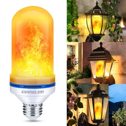 Upgraded LED Flame Light Bulbs With Realistic Flicker 4 Modes E26 Base Fire Glow Bulb For Halloween Decor Outdoor Patio Lighting And Indoor Christmas Ambience Yellow 2 Pack