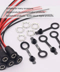 Five Pack DC Power Jack Socket 5.5 By 2.1MM 10A Threaded Female Mount Connector With 15CM 20AWG Pre Soldered Wires Waterproof Cover Cap K 078