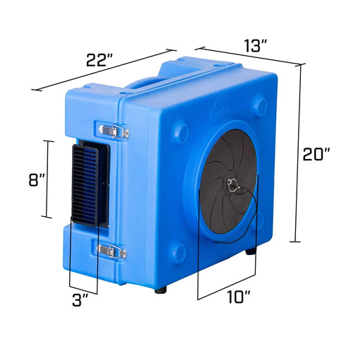 Straight Up Job Site Workhorse Air Scrubber And HEPA Air Purifier With Triple Stage Filtration And Negative Air Control For Heavy Duty Water Damage Restoration And Drywall Dust Cleanup