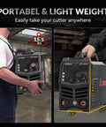 Dual Voltage Plasma Cutter 110 And 220 Volt, 50 Amp Inverter With Pilot Arc, Large LED Display, Air Sensor, portable and lightweight