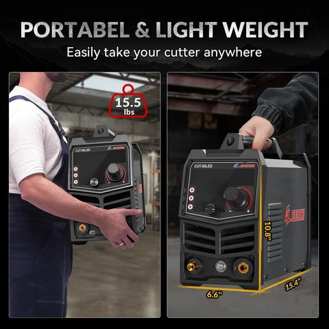 Dual Voltage Plasma Cutter 110 And 220 Volt, 50 Amp Inverter With Pilot Arc, Large LED Display, Air Sensor, portable and lightweight