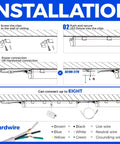 Installation guide for T5 4Ft LED Shop Light 6 Pack, 6500K Dope Bright White 2200 Lumens, 20W Linkable Utility Lights