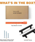 5 Pack Black Stainless Steel Cabinet Pulls T Bar Handles For Kitchen Cabinets And Drawers, 4 Inch Overall Length set contents