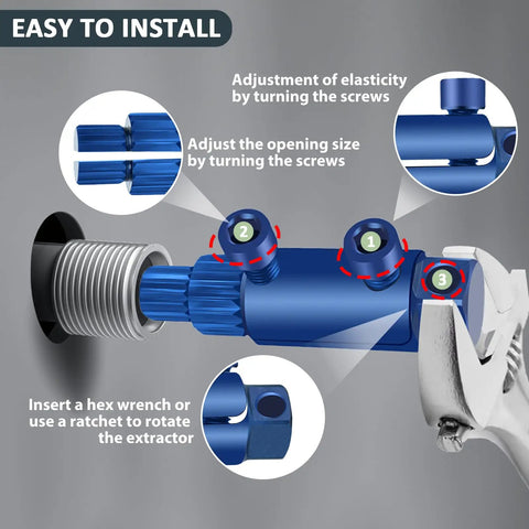 Installation guide for Pipe Extractor Tool Set For Removing Broken Pipes And Nipples Fits Half Inch To One Inch Pipe Capacity