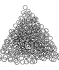 Heavy Duty Steel Split Lock Washers Stainless M6 Fastener Hardware 300 Pack stacked in a pile, ideal for anti loosening applications.