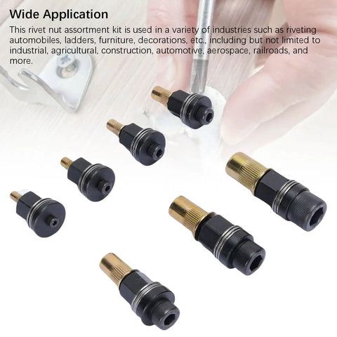 The Ultimate Hand Rivet Nut Tool Kit That Is Totally Radical For Furniture Pros Includes Seven Sizes From M3 To M12 So You Can Pop Nuts On Metal Sheets And Heavy Duty Pipes With Zero Stress And Maximum Flexibility Today. hand rivet nut tool kit, M3-M12, hardened carbon steel, for metal sheet and pipe installation
