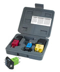 Four Piece Relay Test Jumper Kit For Cars And Trucks Universal Jumpers To Fit Most Relay Sizes with secure storage case.