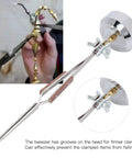 Top Tier Fabater Third Hand Stand With Tweezer Lock features straight and curved tips for precision work in electronics.