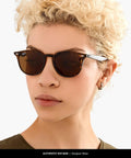 Round Sunglasses With Light Havana Frames And Brown B15 Lenses Unisex 51mm Eyewear For Men And Women Lightweight Italian Made Frame Dope Everyday Style For All Day Comfort