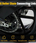 60 Roller Chain Connecting Links with Master Connector Hardware built like a tank for bikes, mini bikes, hot rods, go karts.