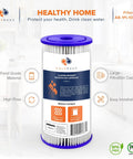 One Micron Pleated Water Filter For Whole House Sediment Removal 10 By 4 Point Five Replacement Filter Fits FXHSC And R50 BBSA Four Pack
