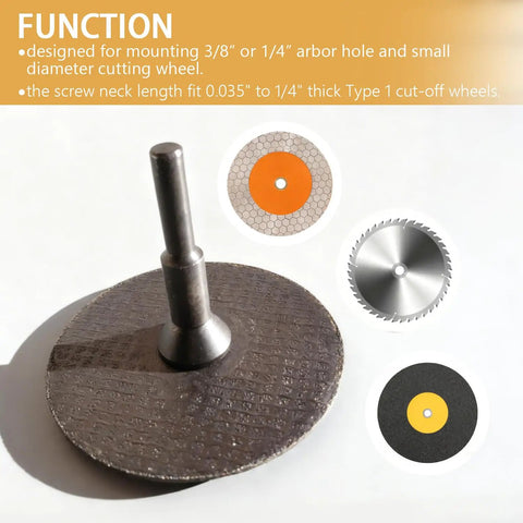 Beefed Up Mounting Mandrel Set for Die Grinder and Rotary Tool with Three Eighths Inch and One Quarter Inch Arbor Holes in use.
