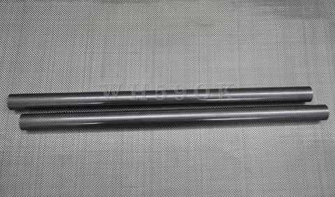 Pair of Carbon Fiber Tubes 3K 5mm To 10mm Diam 500mm Length 100 Percent Full Carbon Composite Gloss Plain Finish on display