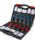 261 Piece Heavy Duty Thread Repair Kit With Steel Inserts, Drill Bits, Taps And Gauges For Auto Engine Repair, SAE And Metric Sizes