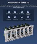 PiRack-M6F Cluster Kit featuring 2U mount space and all aluminum alloy for Raspberry Pi 4/5 modular design.