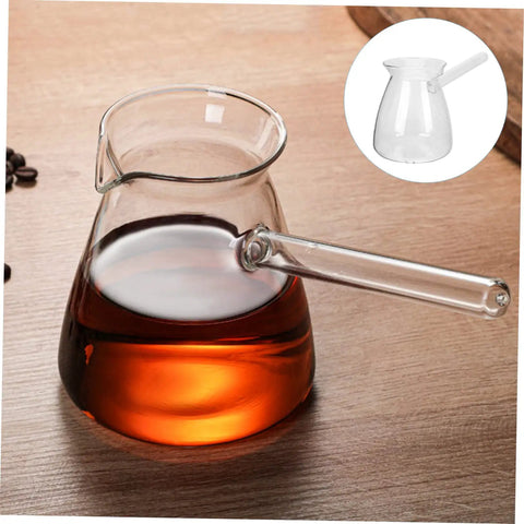 Thickened Glass Turkish Coffee Pot 16 Oz Borosilicate Teapot With Side Handle For Stovetop Brewing Coffee And Heating Milk Durable Heat Resistant Kettle Ideal For Turkish Coffee Nerds