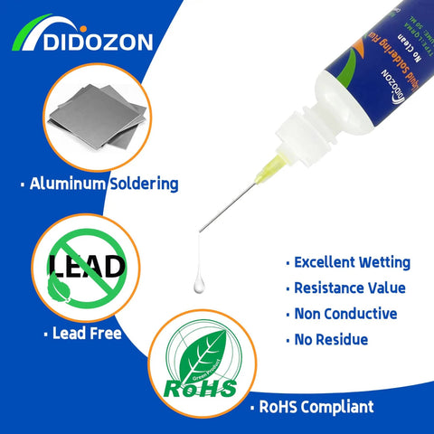 No Clean Liquid Solder Flux Dropper For Electrical And Aluminum Soldering No Residue Formula With Precision Applicator 50 Ml Bottle
