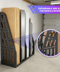 Heavy Duty 1500 Lb Capacity 4 Bay Vertical Bar Rack For Garage And Warehouse Storage Holds Lumber Pipes Conduit And Long Parts With Sturdy Welded Metal Frame Great For Shelves Walls And Tough Projects