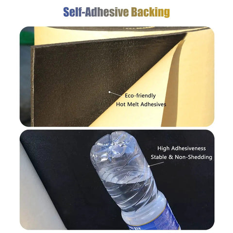 Self-adhesive black foam strip showcasing eco-friendly hot melt adhesive, ideal for Banish Wall Scuffs And Door Dings Cold With Heavy Duty Self Adhesive Wall Protectors Black Foam Bumper Strips Durable Paint Shield For Garage Cars Playrooms And Gyms 3cm Thick 32 Ft Roll.