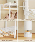 Extra Large Industrial Pipe Clothing Rack With Five Tier Shelves And Hanging Rods Freestanding Portable Closet Organizer System 88.6 Inches Wide Beefed Up Heavy Duty Wardrobe Holds Up To 1300 Lbs White