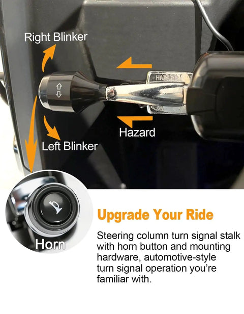 Close-up of UTV Turn Signal Kit With 110dB Horn Plug And Play Prewired Blinker Kit With Lever Column Switch DC 10-48V 10A