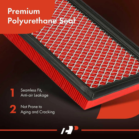 Close-up of High Performance Pre Oiled Engine Air Filter for Infiniti Nissan Subaru Saab, showcasing premium polyurethane seal and grid.