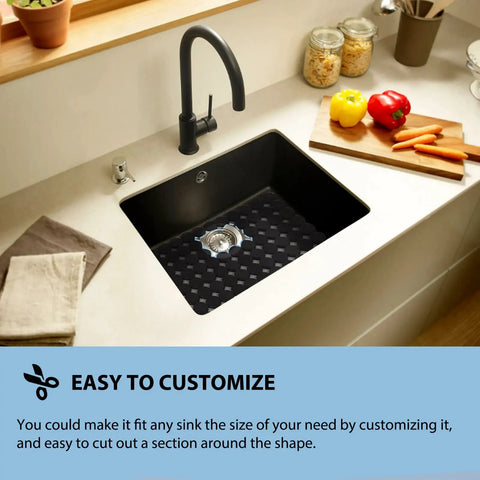 Two Pack Adjustable Kitchen Sink Mat With Fast Draining Design That Protects Dishes And Glassware Easy To Clean Dish Drying Mat DIY Cut To Fit Soft PVC Sink Protector For No Mess Drying And Quick Drain