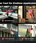 No Brainer One Hand Pop Rivet Gun With Quick Swap Nosepiece And Lockdown Storage Built For Rough Auto Fabrication And Sheet Metal Repair That Seriously Saves Your Wrists used in automotive repair, DIY crafts, HVAC, and daily maintenance.