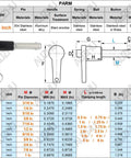 Durable Marine Grade Stainless Steel Ball Lock Pins With Quick Release Button For Easy Indexing, Spring Pin And Locating Dowels, Heavy Duty Nine Sixteenths Inch Diameter And Three Inch Length detailed technical table.