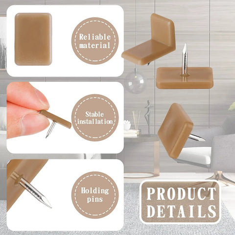 30 Piece Drawer Glide Repair Kit Featuring Tack In Runners And L Shape Stops Nail On Hardware for steady installation using holding pins.