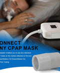 CPAP Tube Adapter For DreamStation 2 And DreamStation Go MicroFlex Tubing Connector Universal Mask Compatibility Lets You Use Any Standard CPAP Mask Easy Fit For DreamStation 2 Accessories Not For Original DreamStation, white plastic connector