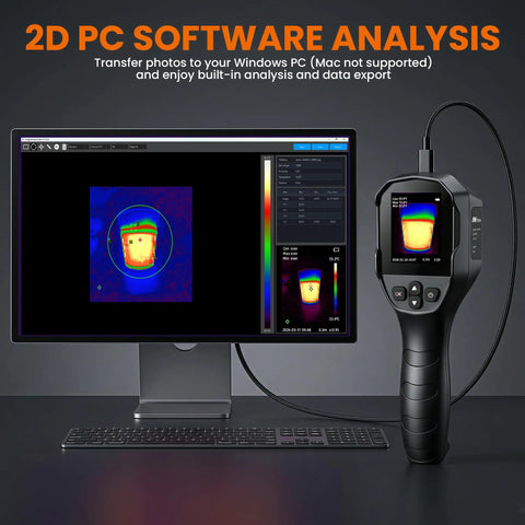 Infrared Thermal Camera For Home Inspection 240x240 TISR Sensor Pro Grade with PC analysis software on screen